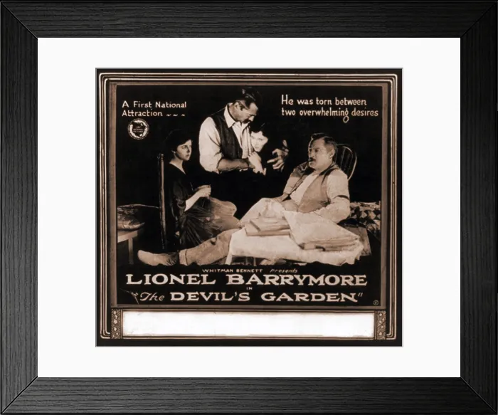 Framed Print : THE DEVIL'S GARDEN, Lionel Barrymore, Doris Rankin, 1920