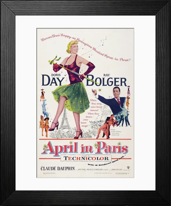 Framed Print : APRIL IN PARIS, US poster art, Doris Day, Ray Bolger, 1953 Framed Print : APRIL IN PARIS, US poster art, Doris Day, Ray Bolger, 1953