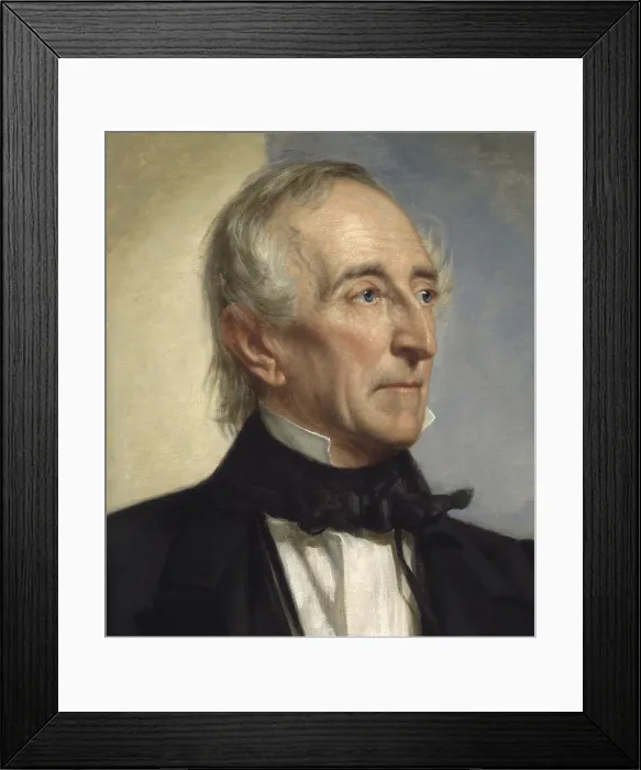 Framed Print : John Tyler, 10th President of the United States, assumed office on the death of President Henry Harrison on April 4, 1841, to 1845