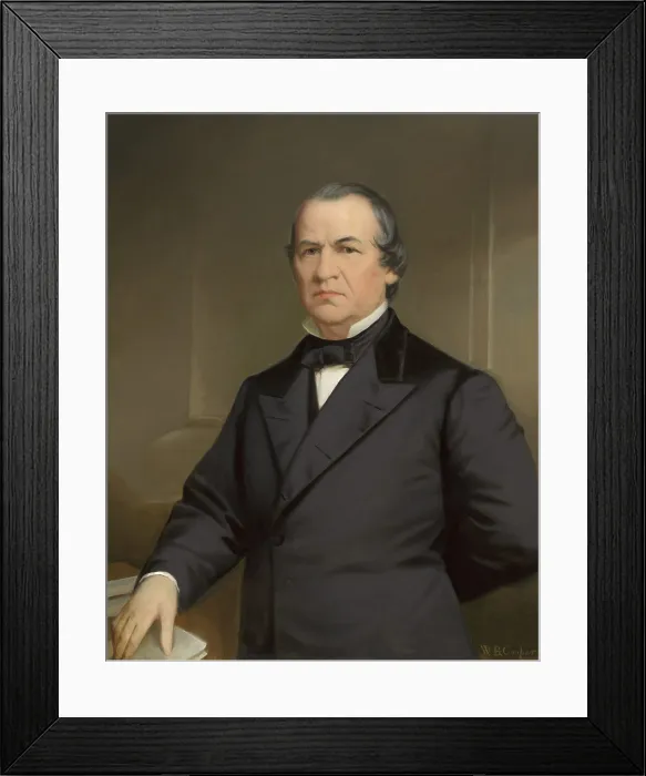 Framed Print : Andrew Johnson, 17th President of the United States, became president after Abraham Lincolns assassination of April 15, 1965, and served out his term until 1869