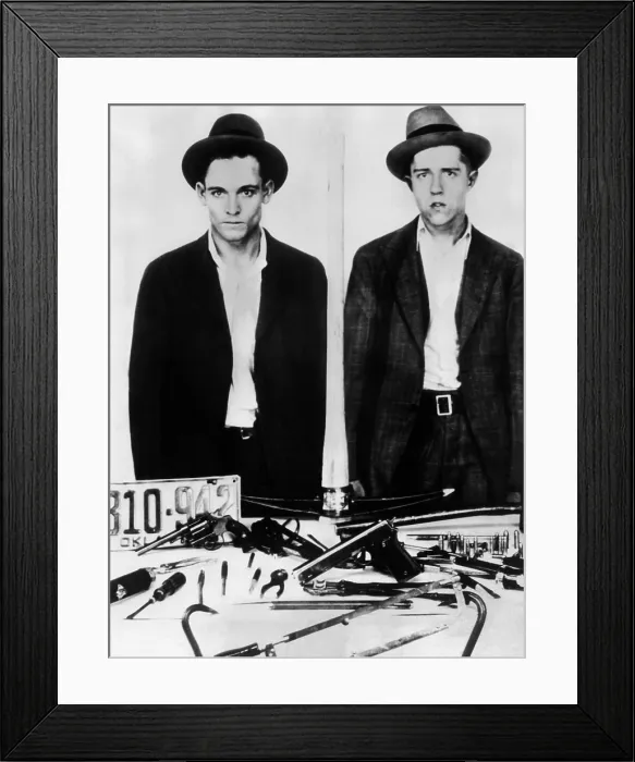 Framed Print : Alvin Karpis (right) at the time of his capture in 1930. He was arrested with Larry O'Keefe (left) and many weapons in Kansas City, Missouri on March 24, 1930 Framed Print : Alvin Karpis (right) at the time of his capture in 1930. He was arrested with Larry O'Keefe (left) and many weapons in Kansas City, Missouri on March 24, 1930