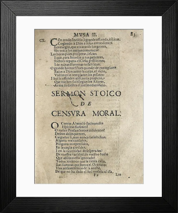 Framed Print : QUEVEDO y VILLEGAS, Francisco de (1580-1645). El Parnaso espaol y musas castellanas' (The Spanish Parnassus and Castilian Muses)