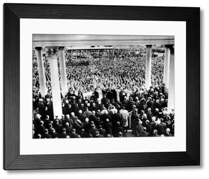 Framed Print : President Eisenhower's first Inauguration against the backdrop of the crowd at the Capitol. Jan. 20, 1953. (CSU_ALPHA_263) CSU Archives / Everett Collection