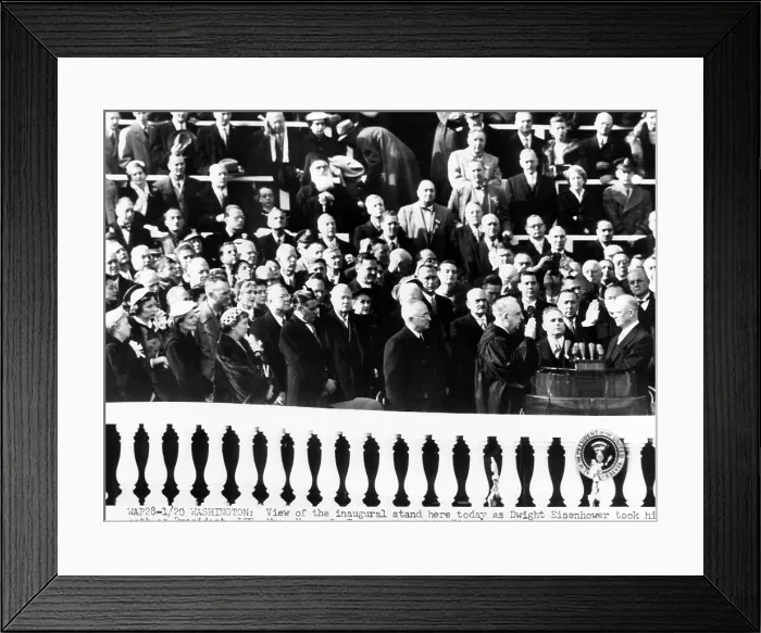 Framed Print : Dwight Eisenhower first Inauguration. L-R: Bess Truman; Mrs Framed Print : Dwight Eisenhower first Inauguration. L-R: Bess Truman; Mrs