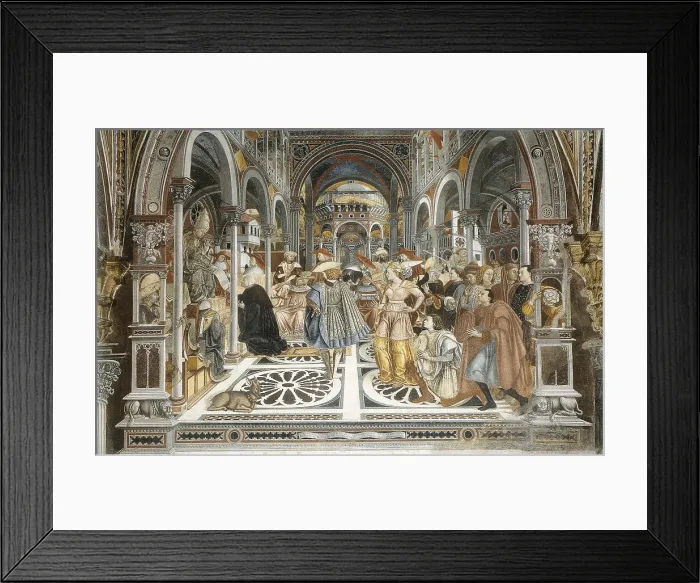 Framed Print : DOMENICO DI BARTOLO (1400-1447). Pope Celestine III Grants Autonomy to the Hospital of Siena in 1192. 1441-1444. ITALY. Siena