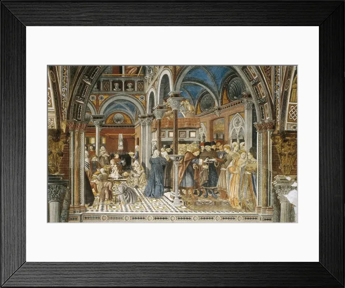Framed Print : DOMENICO DI BARTOLO (1400-1447). Marriage of an Orphan. 1441-1444. ITALY. Siena. Ospedale di Santa Maria della Scala (Santa Maria della Scala Hospital). Pilgrim Hall
