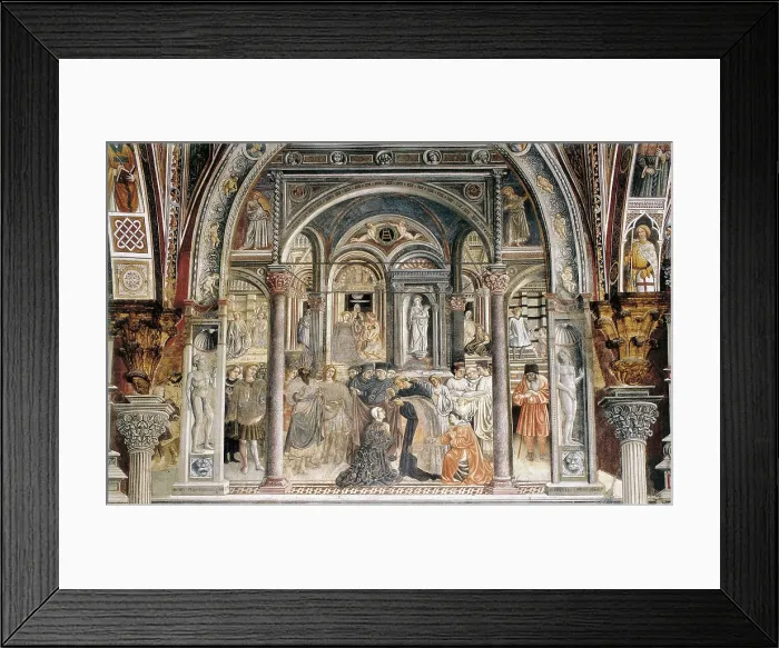 Framed Print : PRIAMO DELLA QUERCIA (c. 1374-1438). Investiture of the Rector of the Hospital. 1442. ITALY. Siena. Ospedale di Santa Maria della Scala (Santa Maria della Scala Hospital) Framed Print : PRIAMO DELLA QUERCIA (c. 1374-1438). Investiture of the Rector of the Hospital. 1442. ITALY. Siena. Ospedale di Santa Maria della Scala (Santa Maria della Scala Hospital)