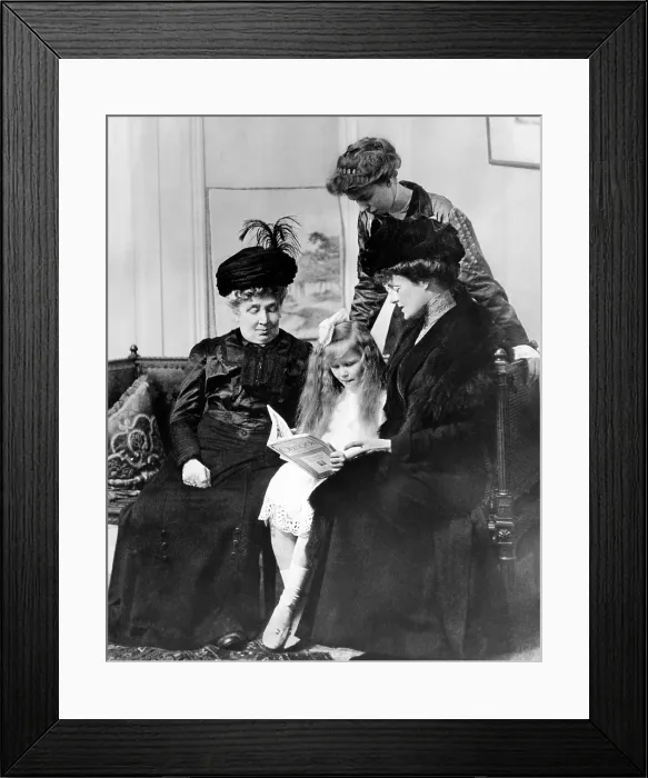 Framed Print : Eleanor Roosevelt (standing) with the most important women in her life. They are Grandma Hall (left), with whom Eleanor lived after the mother died when she was 8