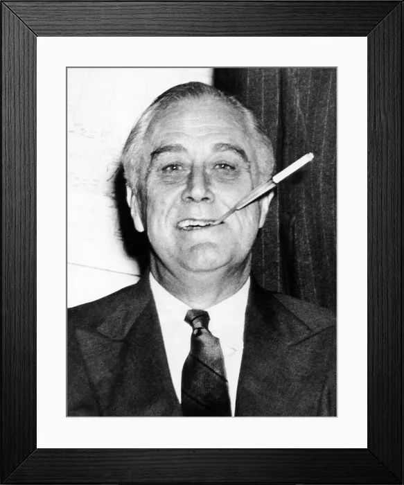 Framed Print : President Franklin Roosevelt in his White House study with his trademark long cigarette holder. 1943. (CSU_ALPHA_17) CSU Archives / Everett Collection