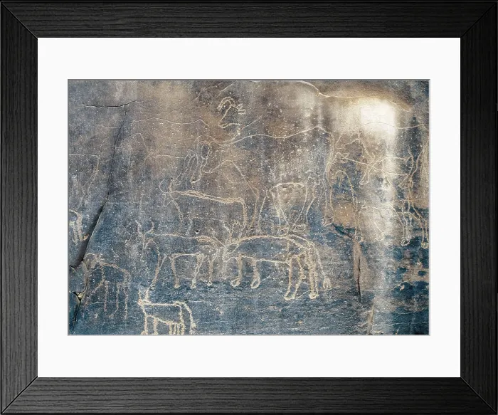 Framed Print : LIBYA. Tadrart Acacus. Animal herd. Neolithic art. Cave. AISA / Everett Collection**US SALES ONLY** Framed Print : LIBYA. Tadrart Acacus. Animal herd. Neolithic art. Cave. AISA / Everett Collection**US SALES ONLY**