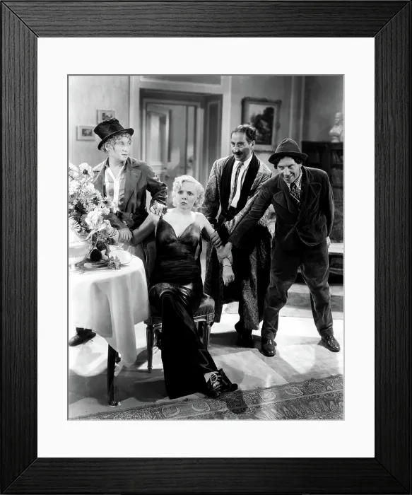 Framed Print : A DAY AT THE RACES, Harpo Marx, Esther Muir, Groucho Marx, Chico Marx, 1937