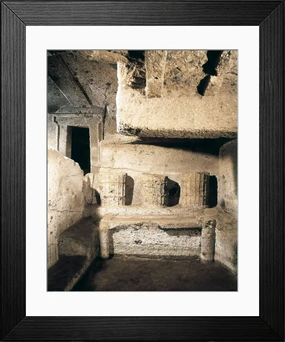 Framed Print : Campana Tomb. 7th c. BC. ITALY. Cerveteri. Necropolis of Monte Abatone. Etruscan art. Architecture. AISA / Everett Collection**US SALES ONLY**