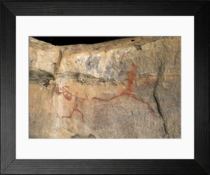 Framed Print : LIBYA. Tadrart Acacus. Hunting scene (12.000-8000 BC). Neolithic art. Cave. AISA / Everett Collection**US SALES ONLY** Framed Print : LIBYA. Tadrart Acacus. Hunting scene (12.000-8000 BC). Neolithic art. Cave. AISA / Everett Collection**US SALES ONLY**