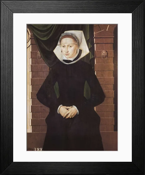 Framed Print : CRONENBURCH, Adriaen (16th century). Dutch Lady. 1587. Baroque art. Oil on wood. SPAIN. Madrid. Prado Museum. AISA / Everett Collection**US SALES ONLY**