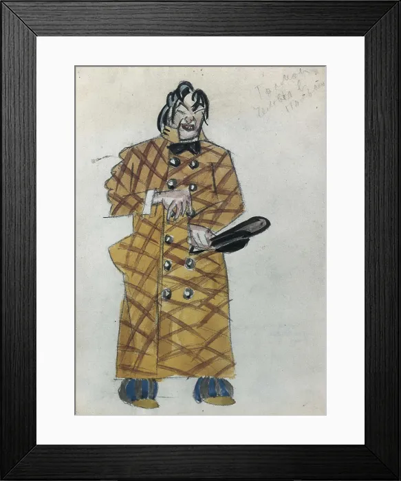 Framed Print : LENTULOV, Aristarkh Vasilyevich (1882-1943). Sketch of a man with a coat for 'The Unknown Woman'. 1924