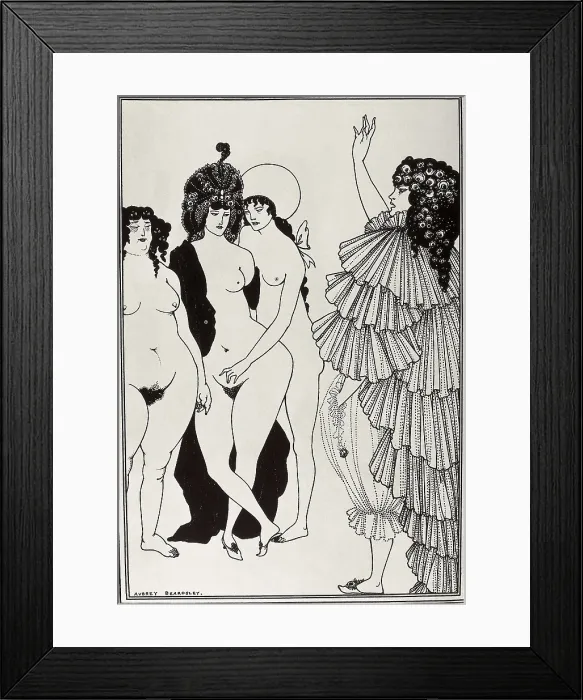Framed Print : BEARDSLEY, Aubrey Vincent (1872-1898). Lysistrata. 1896. Lysistrata talking to the Ahenian women Framed Print : BEARDSLEY, Aubrey Vincent (1872-1898). Lysistrata. 1896. Lysistrata talking to the Ahenian women