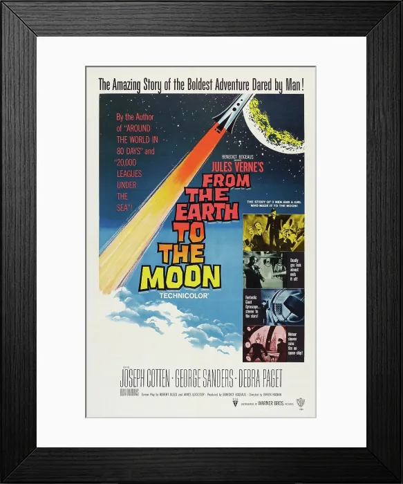 Framed Print : FROM THE EARTH TO THE MOON, poster, US poster art, 1958