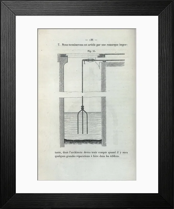 Framed Print : GAY-LUSSAC, Joseph-Louis (1778-1850). Page from 'Instruction sur les paratonnerres adopte par l'Acadmie des sciences'. Edition of Paris in 1874. Engraving. FRANCE