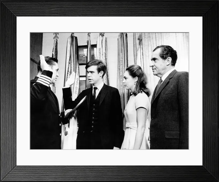 Framed Print : David Eisenhower, joined the US Navy Reserve for six years as his student draft deferment ended