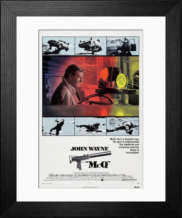 Framed Print : MCQ, US poster art, John Wayne, Al Lettieri, 1974
