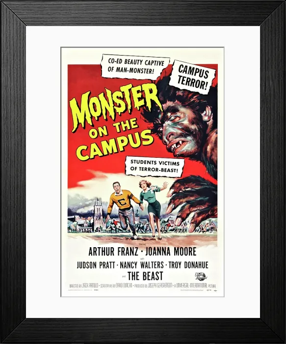 Framed Print : MONSTER ON THE CAMPUS, Arthur Franz (top), 1958 Framed Print : MONSTER ON THE CAMPUS, Arthur Franz (top), 1958