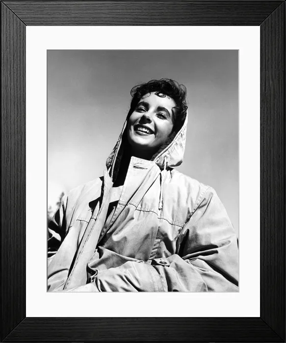 Framed Print : A PLACE IN THE SUN, Elizabeth Taylor, on location in Lake Tahoe, 1951