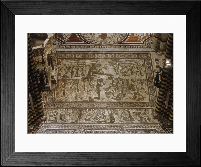 Framed Print : BECCAFUMI, Domenico (1484-1551). Moses Showing the Tables of the Law. 1517-1546. ITALY. Siena. Cathedral. Renaissance art. Cinquecento. Mosaic