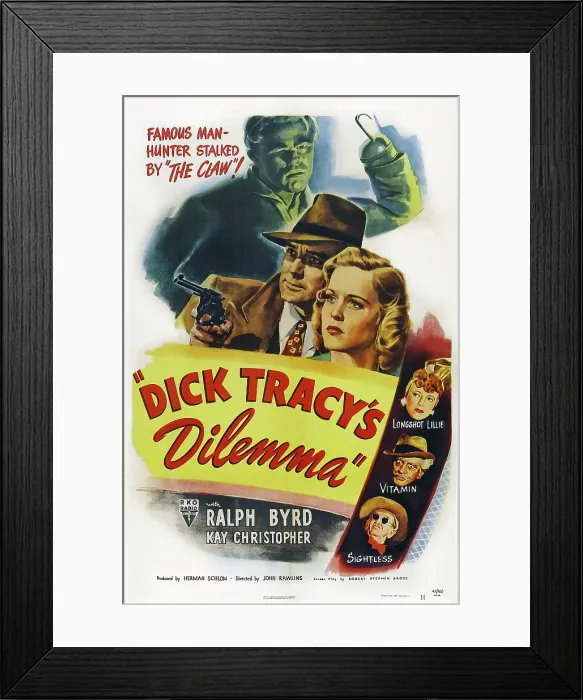 Framed Print : DICK TRACY'S DILEMMA, upper center, from top: Jack Lambert, Ralph Byrd, Kay Christopher; lower right, from top: Bernadene Hayes, Ian Keith