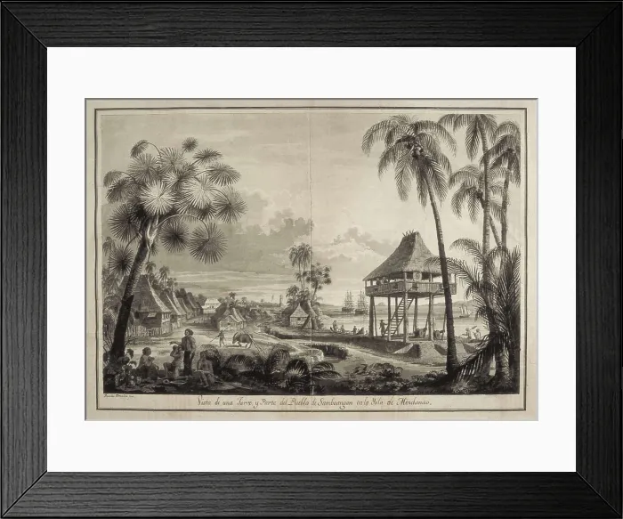 Framed Print : Malaspina Expedition. Philippines (1792). Village of Zamboanga. Drawing by Fernando Brambila. Drawing. SPAIN. Madrid. Navy Museum. AISA / Everett Collection**US SALES ONLY** Framed Print : Malaspina Expedition. Philippines (1792). Village of Zamboanga. Drawing by Fernando Brambila. Drawing. SPAIN. Madrid. Navy Museum. AISA / Everett Collection**US SALES ONLY**