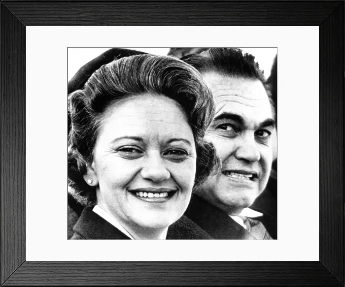 Framed Print : Governor-elect Lurleen Wallace, and her husband, outgoing Governor George Wallace. Lurleen was a surrogate candidate for her husband, allowing him to evade Alabama term limits Framed Print : Governor-elect Lurleen Wallace, and her husband, outgoing Governor George Wallace. Lurleen was a surrogate candidate for her husband, allowing him to evade Alabama term limits