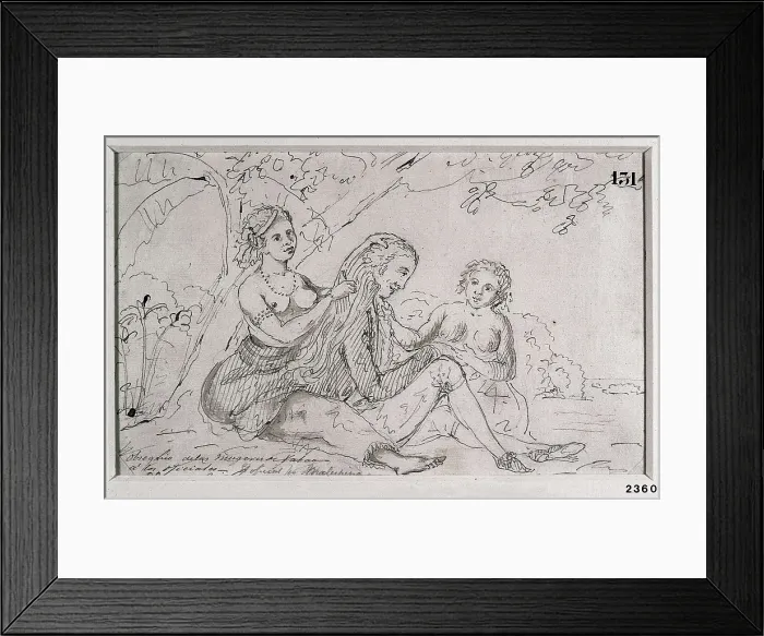 Framed Print : Malaspina Expedition.Vavao or Tonga Islands (1793). Two Indian women entertaining Malaspina. Pencil drawing by Juan Ravenet. Drawing. SPAIN. Madrid. America's Museum Framed Print : Malaspina Expedition.Vavao or Tonga Islands (1793). Two Indian women entertaining Malaspina. Pencil drawing by Juan Ravenet. Drawing. SPAIN. Madrid. America's Museum