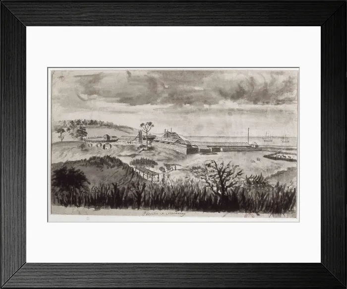Framed Print : America. Expedition of Malaspina (1789-1794). Monterrey Prison. Feather drawing by Jos Cardero. Drawing. SPAIN. Madrid. Navy Museum. AISA / Everett Collection**US SALES ONLY**