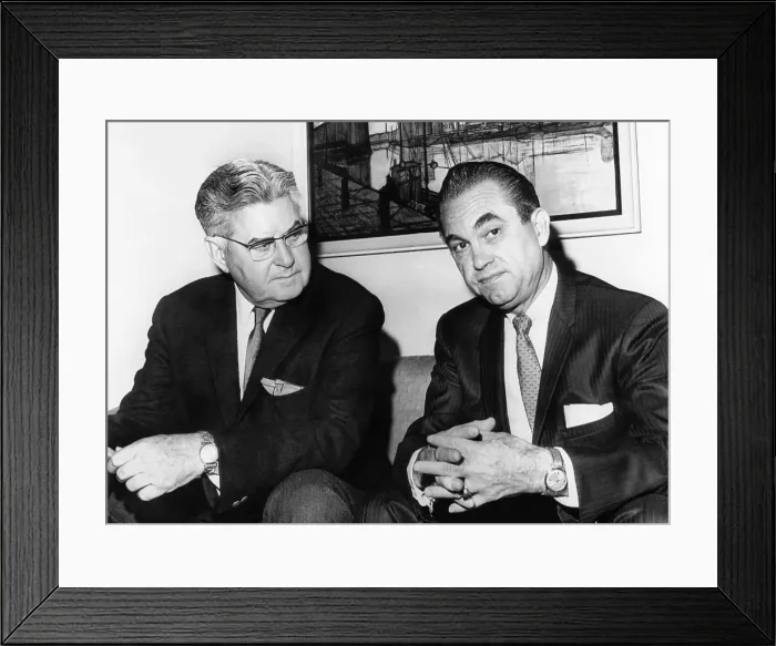 Framed Print : 1968 Presidential third party hopefuls. American Independent Party ticket was headed by segregationist George Wallace and with hawkish retired General Curtis Lemay in the VP spot Framed Print : 1968 Presidential third party hopefuls. American Independent Party ticket was headed by segregationist George Wallace and with hawkish retired General Curtis Lemay in the VP spot