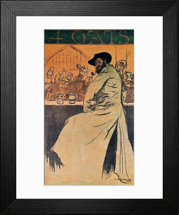 Framed Print : CASAS i CARBO, Ramn (1866-1932). 4 Gats (Four Cats). 1898. Modernism. Painting. AISA / Everett Collection**US SALES ONLY**