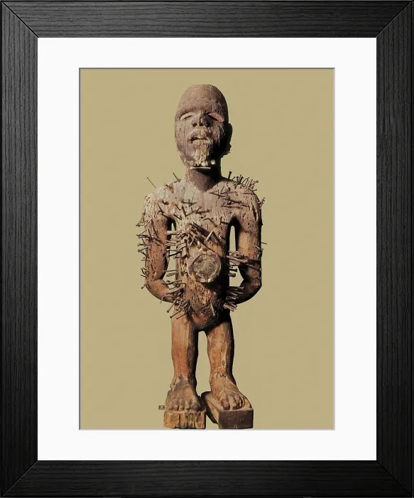Framed Print : Fetish with Needles. African art. Sculpture on wood. UNITED STATES OF AMERICA. Philadelphia. University of Pennsylvania Museum of Archaeology and Anthropology