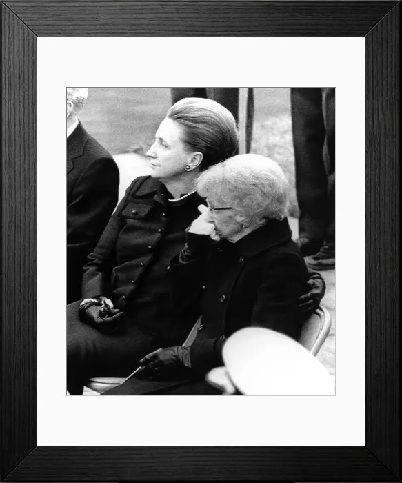 Framed Print : President Harry Truman's funeral. Bess Truman with her daughter Margaret Daniels during graveside ceremonies at the Truman Library. Dec. 18, 1972 Framed Print : President Harry Truman's funeral. Bess Truman with her daughter Margaret Daniels during graveside ceremonies at the Truman Library. Dec. 18, 1972