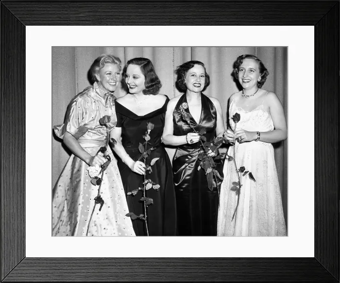 Framed Print : Margaret Truman, the President's daughter, with actress Tallulah Bankhead (2nd from left), and singer, Lucienne Boyer (center) Framed Print : Margaret Truman, the President's daughter, with actress Tallulah Bankhead (2nd from left), and singer, Lucienne Boyer (center)