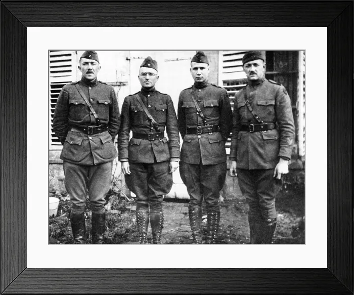 Framed Print : Captain Harry Truman (2nd from left) commanded Battery D, 129th Field Artillery, 60th Brigade, 35th Infantry Division in World War I Framed Print : Captain Harry Truman (2nd from left) commanded Battery D, 129th Field Artillery, 60th Brigade, 35th Infantry Division in World War I