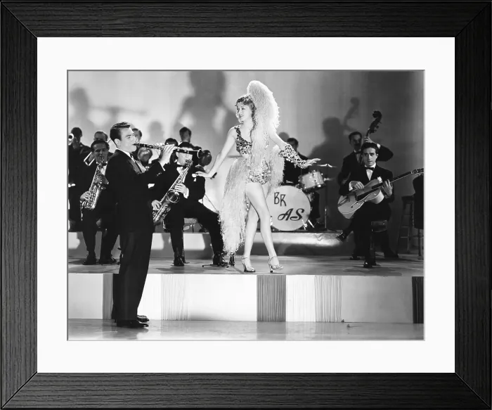 Framed Print : DANCING CO-ED, from left: Artie Shaw, Lana Turner, Artie Shaw Orchestra (rear), 1939