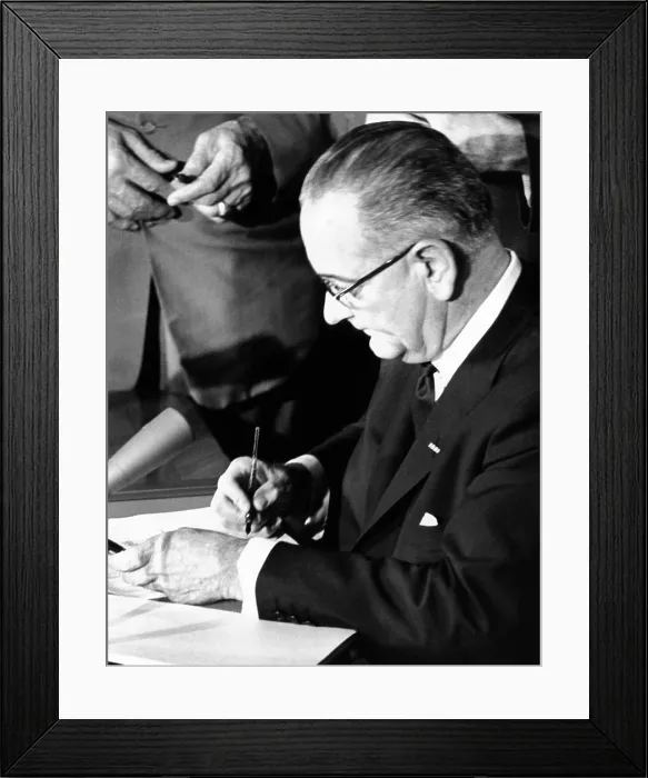 Framed Print : President Lyndon Johnson signing the 1964 Civil Rights bill. July 2, 1964. (CSU_ALPHA_706) CSU Archives / Everett Collection