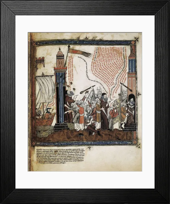 Framed Print : AISA / Everett Collection Miniature No. 10 from 'Breviculum', reduced version of the collection of Ramn Llull's works carried out by Thomas Le Myesier