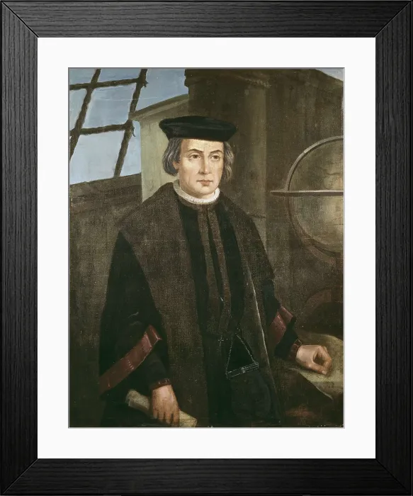 Framed Print : ROLDAN, Jos (1808-1871). Christopher Columbus. 1871. Oil on canvas. SPAIN. Palos de la Frontera. La Rbida Monastery.. AISA / Everett Collection**US SALES ONLY**