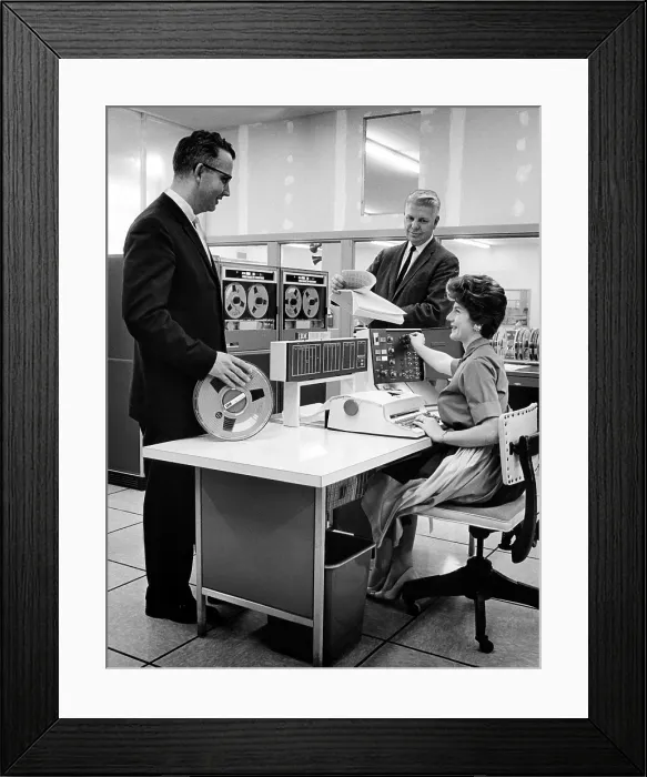 Framed Print : IBM computerizing magazine subscriptions in 1962. With 14 magazine publishers, IBM developed a computerized process for subscription fulfillment Framed Print : IBM computerizing magazine subscriptions in 1962. With 14 magazine publishers, IBM developed a computerized process for subscription fulfillment