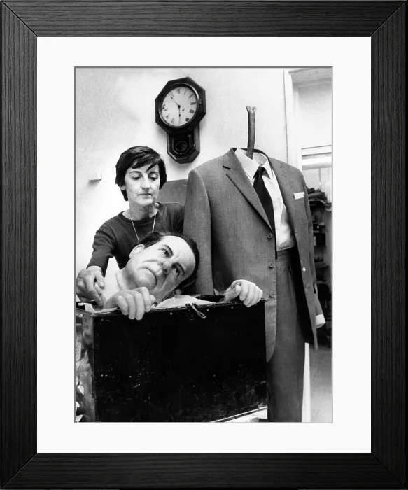 Framed Print : Statue of Former President Richard Nixon is dismembered and packed for removal from the London's, Madame Tussaud's wax museum. Sept. 3, 1974