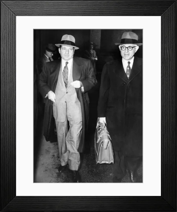 Framed Print : New York organized crime boss, Frank Costello (left), with his lawyer, George Wolf Framed Print : New York organized crime boss, Frank Costello (left), with his lawyer, George Wolf