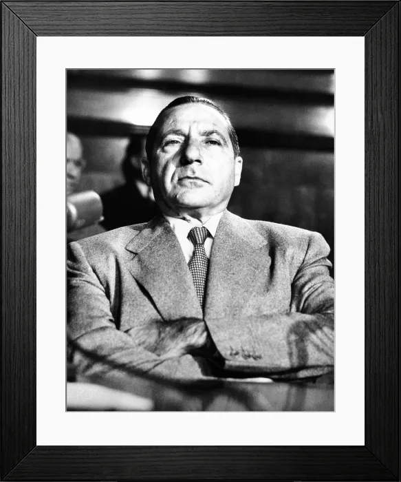 Framed Print : Mob boss, Frank Costello in the witness chair Framed Print : Mob boss, Frank Costello in the witness chair
