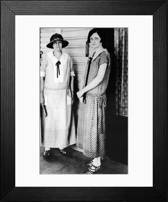 Framed Print : 1920s dresses. Miriam A. Ferguson, Democratic nominee for Governor of Texas, and Dora Ferguson, 20, her younger daughter. Aug. 27, 1924
