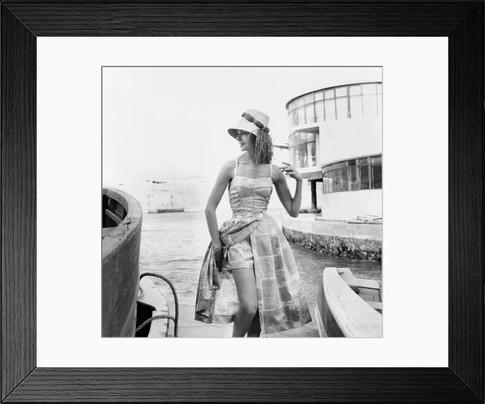 Framed Print : Printed beach ensemble with shorts. A cover-up skirt can take the outfit to dinner and more formal environments. 1960. (CSU_ALPHA_1295) CSU Archives / Everett Collection Framed Print : Printed beach ensemble with shorts. A cover-up skirt can take the outfit to dinner and more formal environments. 1960. (CSU_ALPHA_1295) CSU Archives / Everett Collection