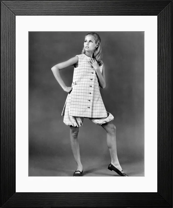 Framed Print : Jacques Tiffeau, the French-born fashion designer was at the height of his career in the 1960s, creating designer mini-skirted fashions