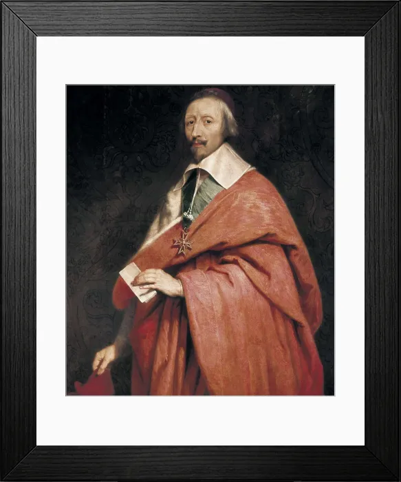 Framed Print : CHAMPAIGNE, Philippe de (1602-1674). Portrait of Armand-Jean du Plessis, Cardinal Richelieu. ca. 1639. Classicism. Oil on canvas. FRANCE. Versailles Framed Print : CHAMPAIGNE, Philippe de (1602-1674). Portrait of Armand-Jean du Plessis, Cardinal Richelieu. ca. 1639. Classicism. Oil on canvas. FRANCE. Versailles